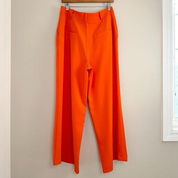 Ever New Wide Leg Isla Trousers Orange Gerbera Womens Size 10 Petite New - Picture 5 of 12